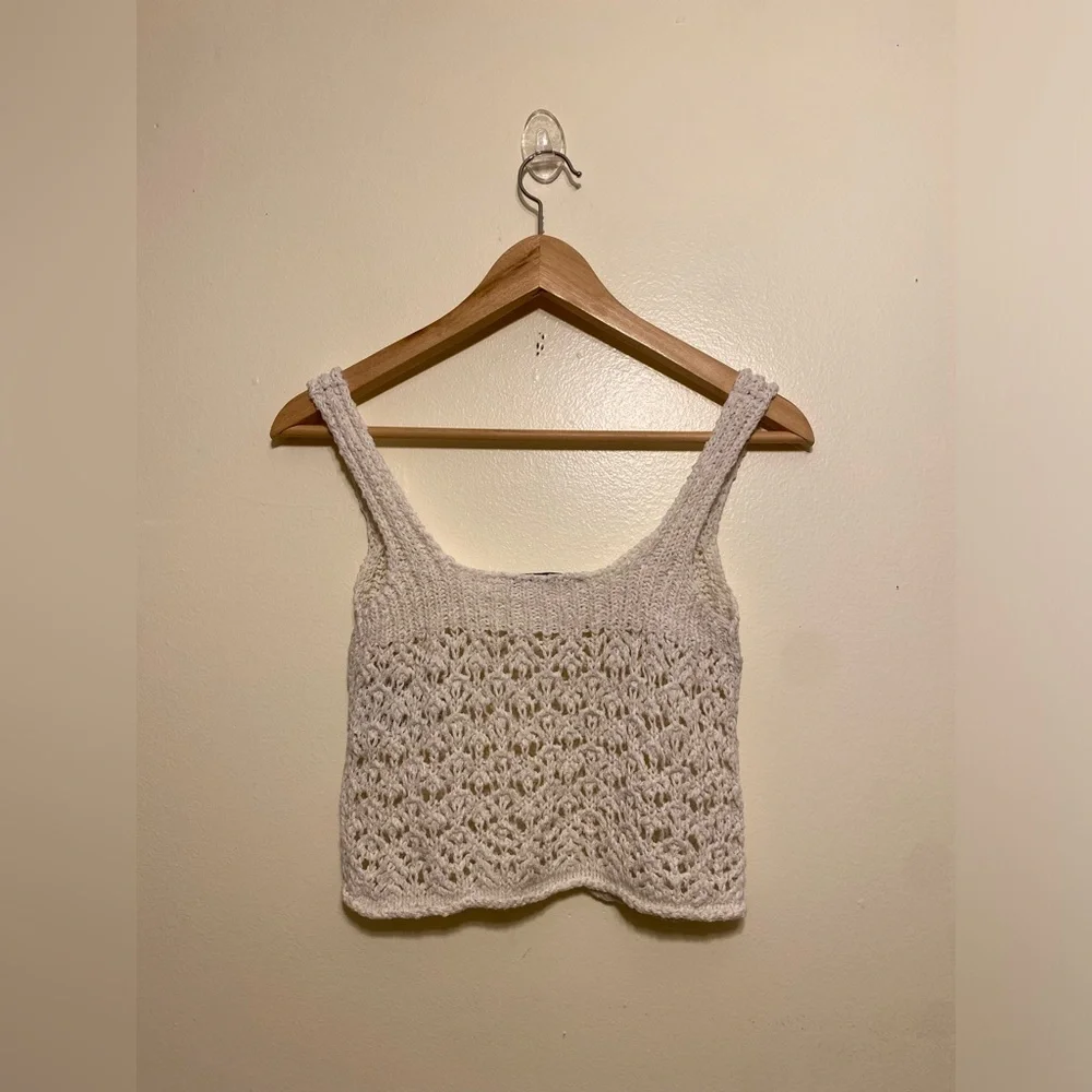 Acne Cream Openwork Knit Camisole. Size XXS - Picture 2 of 8